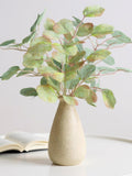 Faux Eucalyptus Plant in Beige Ceramic Vase, 12 Inch faux plants