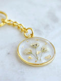 Custom Funeral Flower Resin Keychain: Memorial Keepsake Jewelry sympathy flower