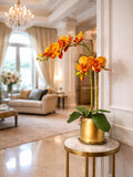 VICKY YAO Faux Floral - Exclusive Design  Orange Artificial Phalaenopsis Orchid Arrangement faux plants