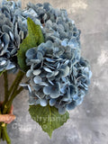 Real Touch Huge Hydrangea Stem - Artificial Flower - Dark Dusty Blue faux plants