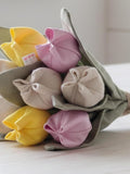 Natural Linen and Cotton  flower Tulips, 4th Anniversary gift FLOWER DELIVERY