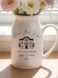 Personalised Flower Vase With House, Personalised First Home Gift, Housewarming Gift For Couple, Moving In Gift for Friend house warming flower