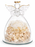 Angel Preserved White Rose Glass Dome, Sympathy Memorial Gift sympathy flower