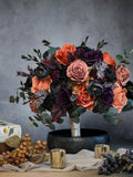 Dark Bold Color Bouquet, Silk flower, Dark Purple silk flower