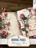 Valentines Rose and Thorns Junk Journal Page JPG Romantic Gothic Floral Collage Art Love Aesthetic Scrapbook Ephemera Digital Download Love Romance Flower