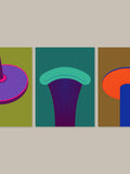 Mushrooms I  > set of three 9" _ 12" prints flower spore