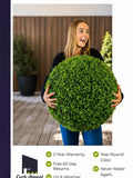23" XL Round Topiary Spheres for Porch PlanterÐOutdoor Artificial Topiary Balls|Faux Boxwood Topiary Ball,Realistic Artificial Outdoor Plant faux plants