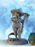 Female Spore Druid Miniature, Coprini | Twin Goddess Miniatures | Tabletop RPG Miniature | Roleplaying 3D Printed Fantasy Mini flower spore