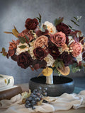 Cappuccino Silk Bouquet, Bugundy wedding, Artificial flowers Bouquet