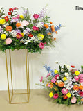 Colorful Artificial Flower Arrangement, Wedding Decor Aisle Floral wedding flower