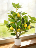 Faux Lemon Tree in White Pot, Artificial Potted Plant faux plants