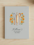 Personalized Recipe Book with Birth Flower, Custom Cookbook Journal, Custom Cooking Gift for Her, Mother's Day Gift, Birthday Gift birthday flower