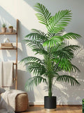 Large Artificial Palm Tree 90Ð120cm, Tropical Faux Palm & Monstera Leaves for Home Garden Decor faux plants