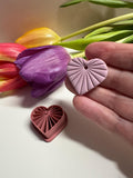 Lined Heart Clay Cutter | Polymer Clay Earring Cutter | Valentines | Romance | Fancy | Floral | Love | DIY Jewellery Making | CTR395 Love Romance Flower