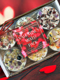 Valentine's Candles - Mixed 6-Pack of Love & Romance Tealight Candles - Crystals and Flower Tealights - Handmade Soy Aromatherapy Candles Love Romance Flower