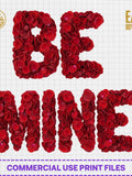 Be Mine Rose Petals PNG, Valentine Digital Image, Romance Decor, Love Graphic, Red Floral Art Love Romance Flower