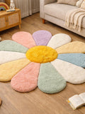 Hand Tufted Irregular Daisy Flower Wool Rug, Pastel Floral Kids Room Carpet, Luxury Artistic Area Rug for Living Room & Nursery Decor ANNIVERSARY