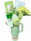 Stanley Quencher Gift Bouquet | Self-Care, Capri Blue Candle & Florals Bouquet