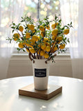 Realistic Faux Lemon Branch with Green Leaves, Mediterranean Kitchen Decor, Vibrant Artificial Fruit Stem, Summer Table Centerpiece faux plants