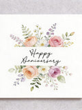 Watercolor Floral Anniversary Card: Romantic Blush Roses ANNIVERSARY