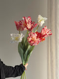 Fake parrot tulip flower,artificial tulips stems, Real touch tulip,fake flower arrangements,fake tulip for Mothers Day gift wedding flower