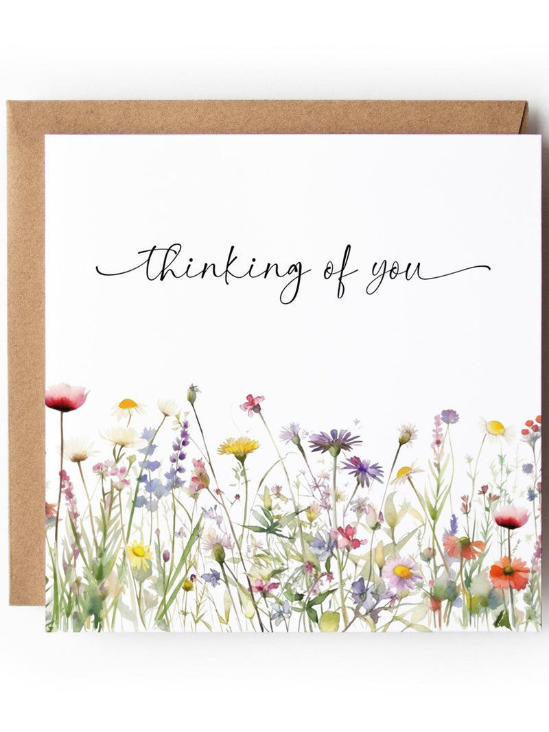 Sympathy Card, Thinking of You, Floral Wildflower Meadow Card sympathy flower