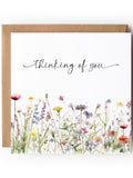 Sympathy Card, Thinking of You, Floral Wildflower Meadow Card sympathy flower