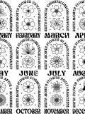 Birth Month Flower SVG Bundle | Floral Clipart bundle| Birthday Flower Designs | Digital Download birthday flower