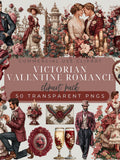 Victorian Valentine Romance Clipart Bundle: Romantic Castle Love Scenes & Vintage Valentine Elements (Digital Download) Love Romance Flower