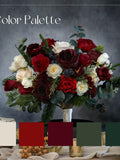 Burgundy Winter Wedding Bouquet, Silk Flower Bouquet, Bridesmaids Flowers Bouquet