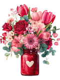 12 Valentine's Day Bouquet Clipart, Red and Pink Flowers, Valentine Florals, Love and Romance, Printable Watercolor PNGs, Digital Download Love Romance Flower