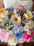 Colorful Wildflower Poppy Bridal Bouquet, Faux Summer Wedding Flowers, Boho Rustic Wedding Bouquet, Meadow bridal bouquet, Spring wedding wedding flower
