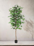 Artificial Ficus Fig Tree, Tall Indoor Fake Plant with Realistic Trunk, Leaves, Fruits and Planter, Faux Potted Tree for Home Decor Bedroom faux plants