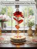 Personalized Galaxy Rose in Glass Dome Ð Custom Engraved Forever Rose Gift for Her Ð LED Romantic Valentine Anniversary Wedding Gift ANNIVERSARY