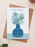 Unique Blue Floral Sympathy Card: With Sympathy, Eco-Friendly sympathy flower