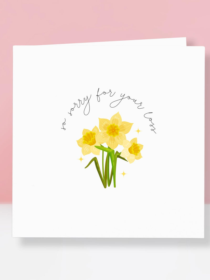 Sympathy Card Ð Daffodil Bereavement Card - Sorry For Your Loss - Thinking Of You sympathy flower