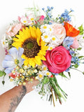Handmade Silk Wildflower Bridal Bouquet Ð Country Garden Wedding Bouquet