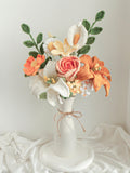 Handmade Crochet Flower Bouquet: Everlasting Floral Gift, Knitted Orange lily, Rose, Anniversary, ValentineÕs Day FLOWER DELIVERY