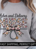 Labor and delivery nurse sweatshirt - Labor and delivery nurse flower bow - Unisex Heavy Blendª Crewneck, Sizes S-5XL FLOWER DELIVERY