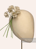 Beige 'Carla' Silk Vintage Hydrangea Millinery Flower Mount for Hat Trimming silk flower