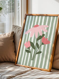 Floral stripe Instant Download, Colourful Abstract Modern Art, Flower Digital Image Decor, Print Yourself Poster Artwork, House Warming Gift house warming flower