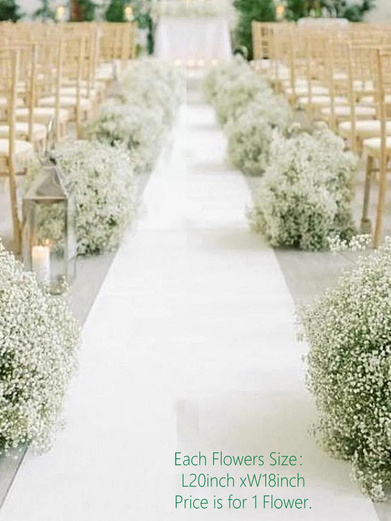 Baby's Breath Wedding Aisle Flowers: Silk Floral Row Decor wedding flower