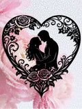 Romantic Heart Couple Wall Art SVG | Floral Love Silhouette Laser Cut Design | Valentine & Anniversary Decor | CNC Cut File Digital Design Love Romance Flower