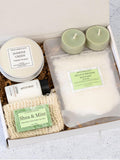 House Anniversary Gift Box, Soy Candle, Personalized Card house warming flower