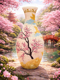 3D Cheery Blossoms Puzzle Vase for Flower Display, Unique Home Decoration, DIY Flower Jigsaw Vase, House Warming Gift, Fun Craft Kids Gifts house warming flower