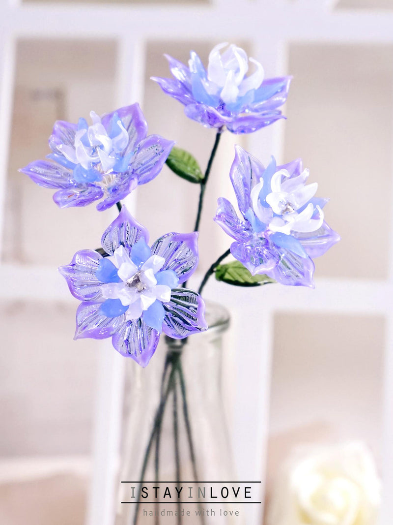 Glass Birth Month Flower, Birth Flowers Bouquet, Anniversary & Birthday Gift, Wedding Gift, Mother's Day Gift, Personalized Gift for Her FLOWER DELIVERY
