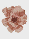 Hand-Tufted Botanical Silk Flower Rug, Watercolor Floral, Terracotta & Beige silk flower