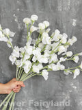 Faux Sweet Pea Stem - Artificial Flower - White silk flower