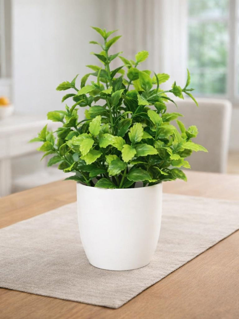 Faux Potted Plant Ð Artificial Greenery in White Pot faux plants