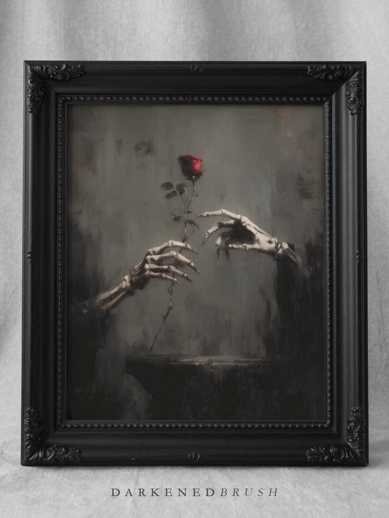 Romantic Gothic Skeleton Lovers Printable Dark Valentines Art, Dark Academia Floral Rose Couples Love Wall Decor 686 Love Romance Flower
